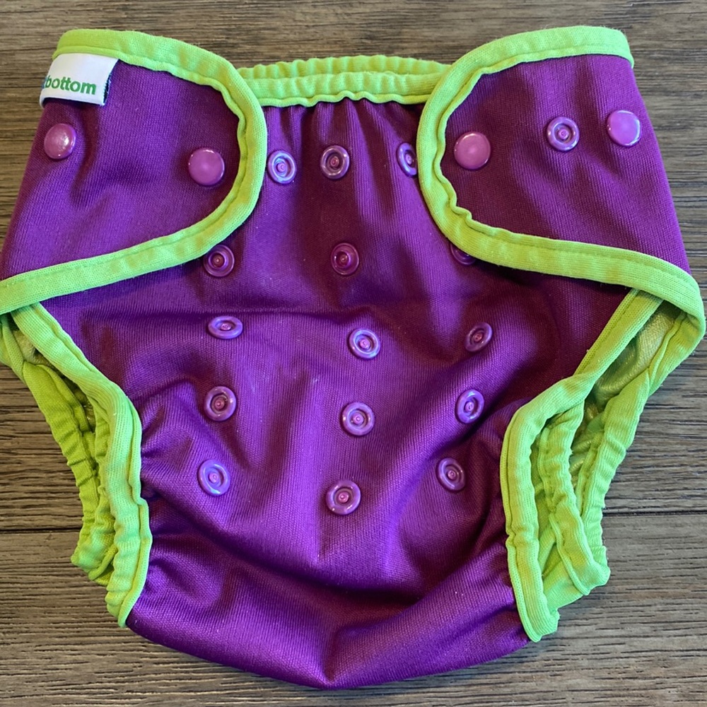Best Bottom Purple and Green Diaper Cover one size